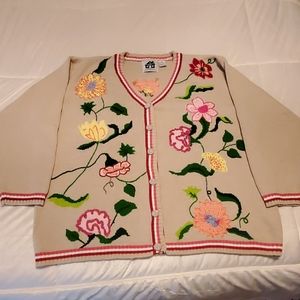 Storybook Knits Beige with Flowers Women's 2X